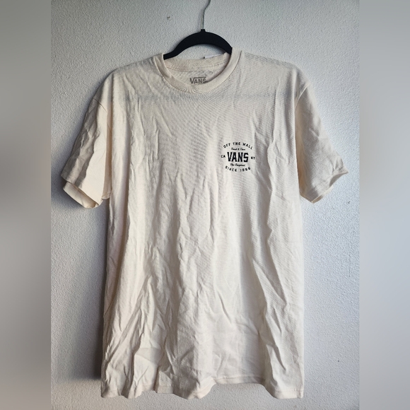 Vans Mens Back Print Graphic T Shirt Size Medium Antique White - Picture 2 of 3
